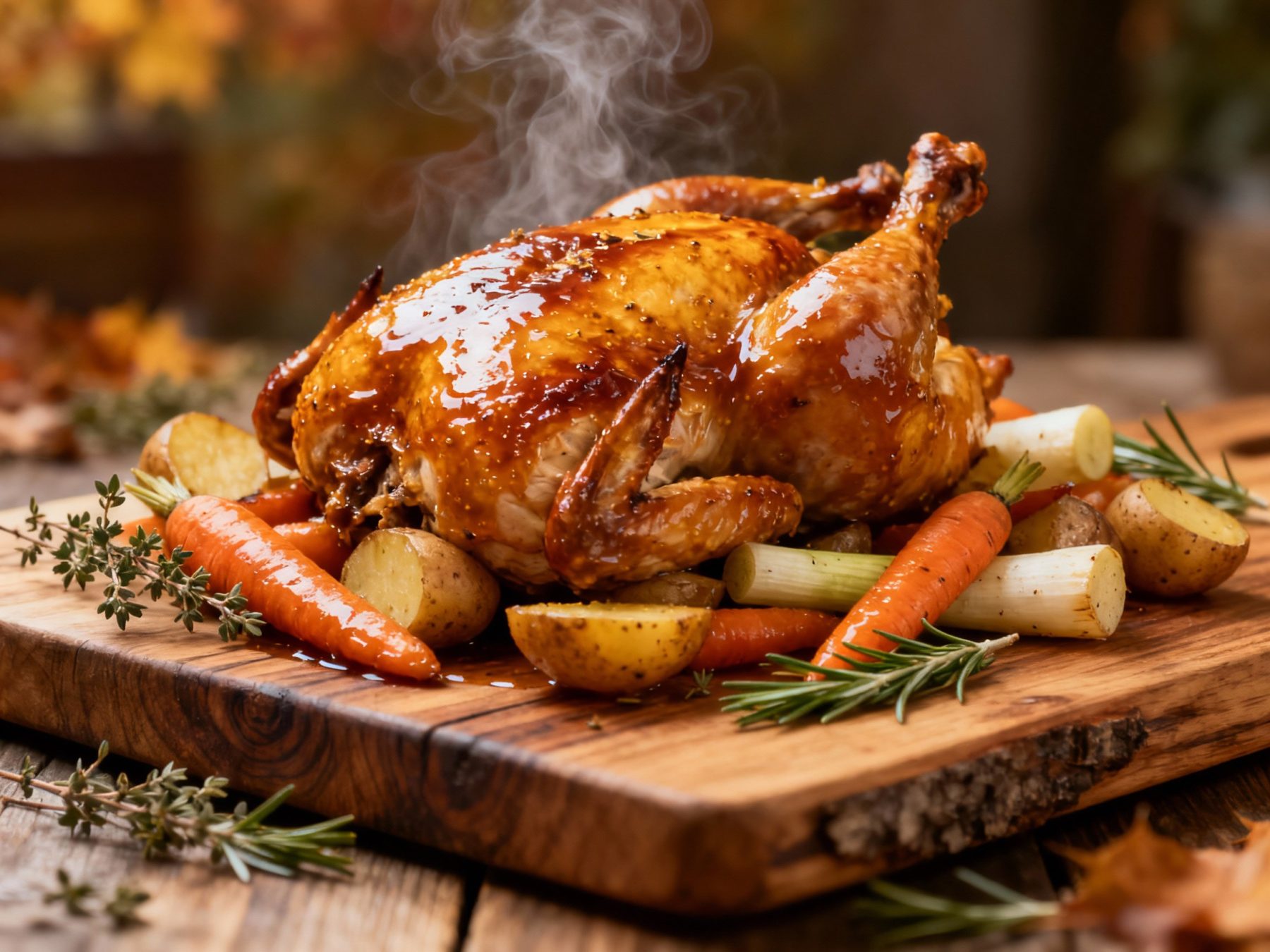 1. Maple-Dijon Glazed Roast Chicken with Root Vegetables