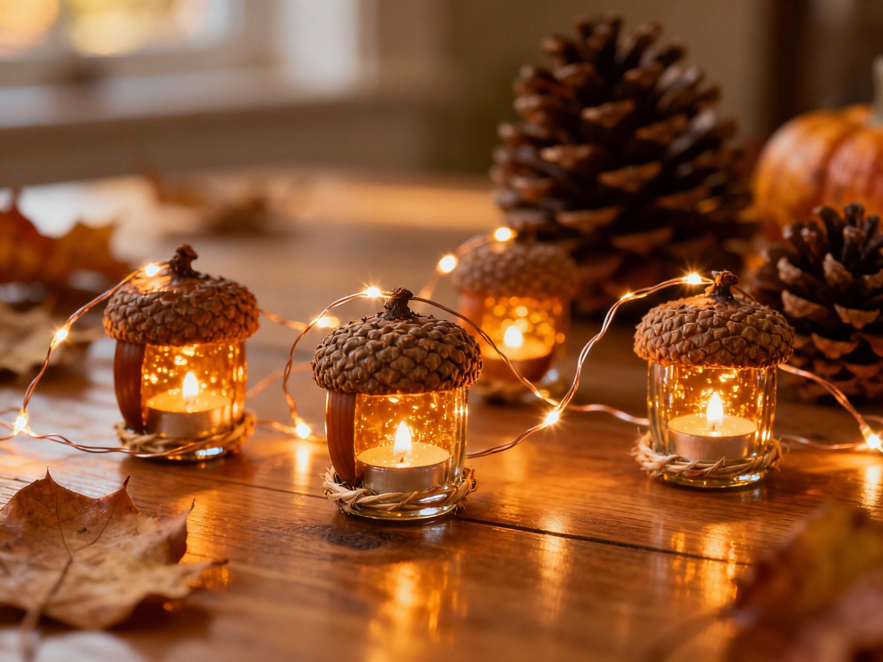 Idea 11: Acorn Cap Lanterns