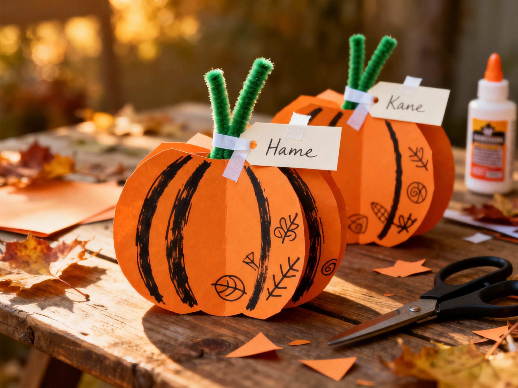 Idea 8: Painted Paper Pumpkins