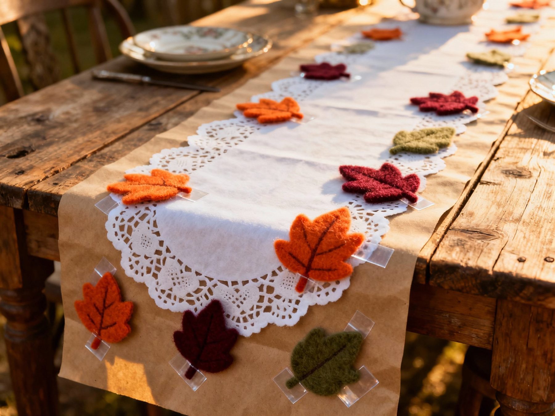 Idea 10: Doily Runner with Leaves