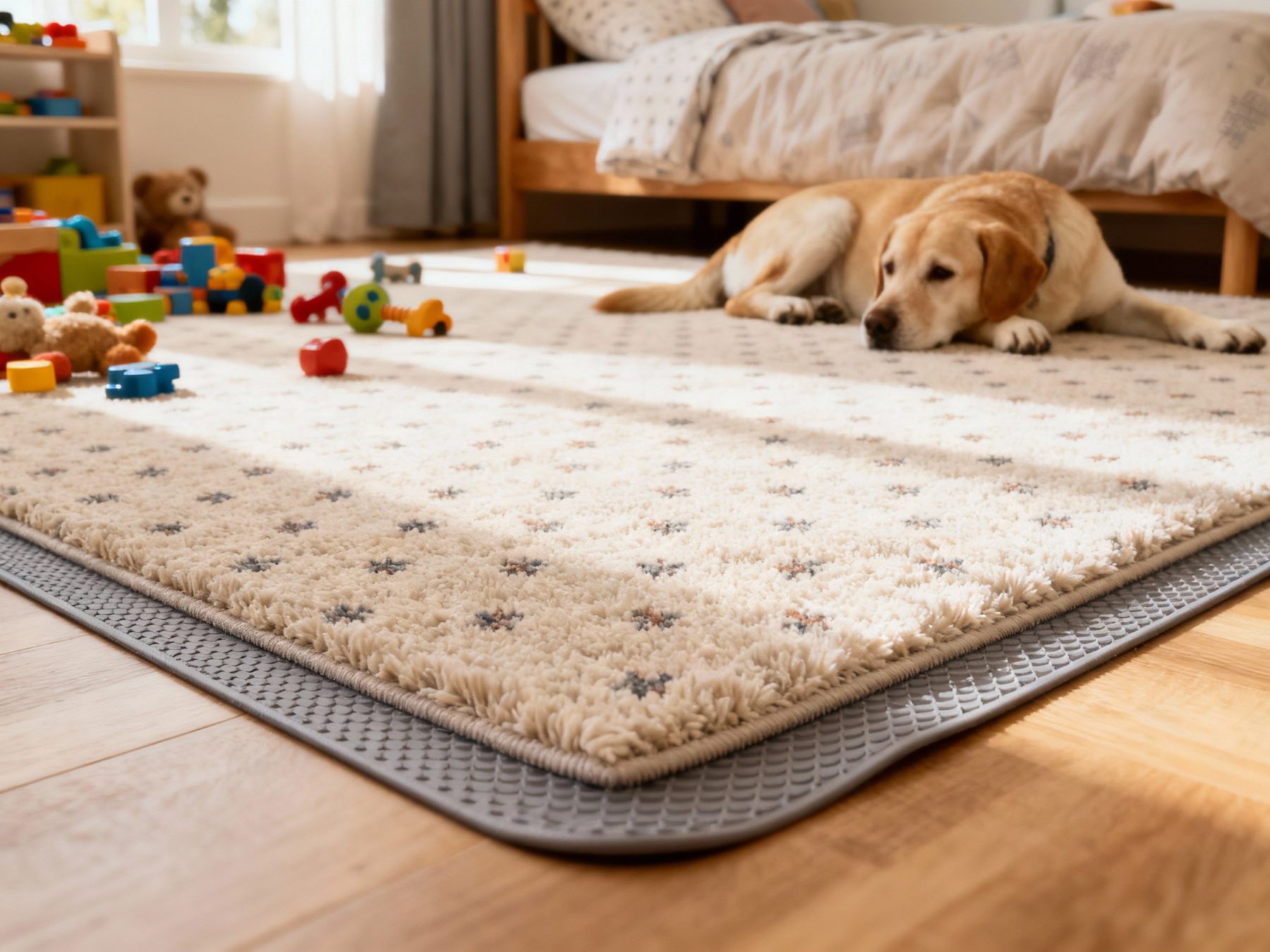 Idea 15: Kid-Friendly and Pet-Friendly Rug Choices
