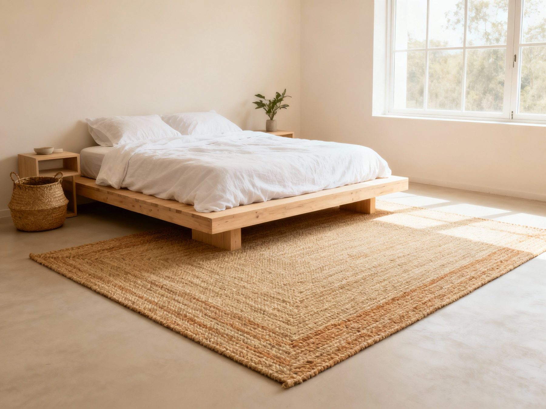 Idea 2: Natural Fiber Rug—Jute or Sisal for Calm Sustainability