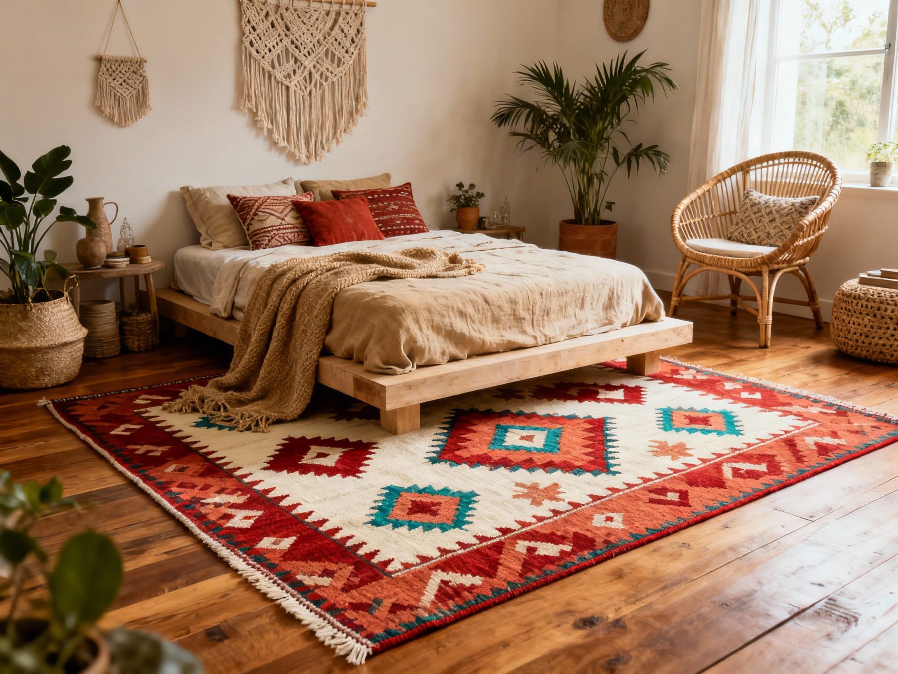 Idea 8: Kilim or Flatweave for Bohemian Flair